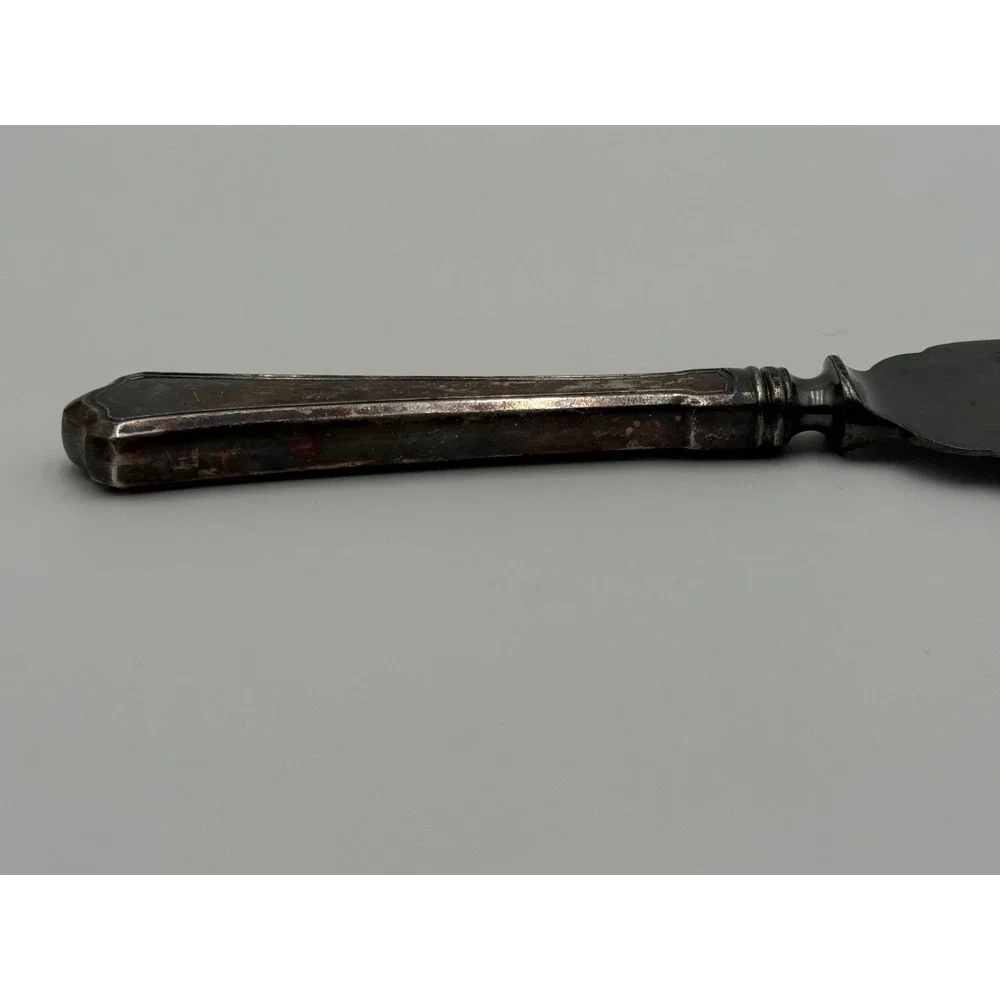 Vintage Sterling Silver Handle Cake Pie Server Monogram S Tarnish Patina 9.5